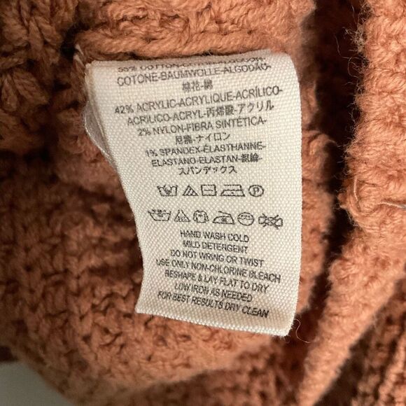 Free People Park City Terracotta Brown Pullover Knit Sweater Womens Large - Picture 5 of 13